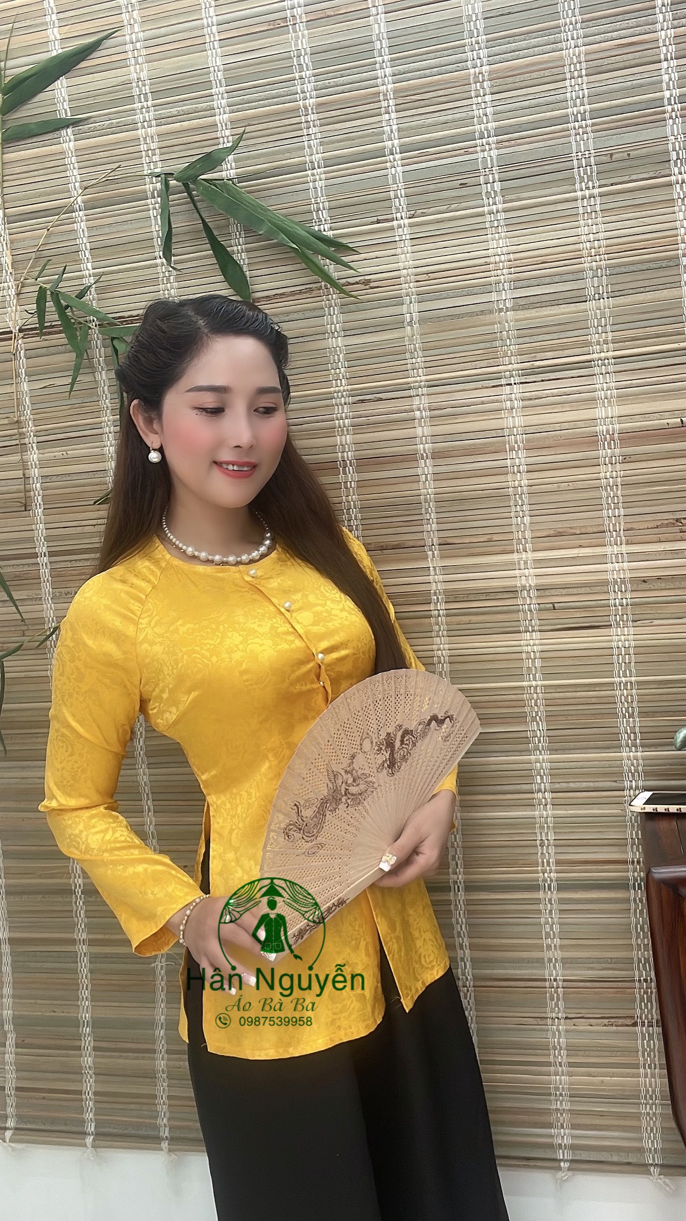 Áo bà ba gấm kèm quần