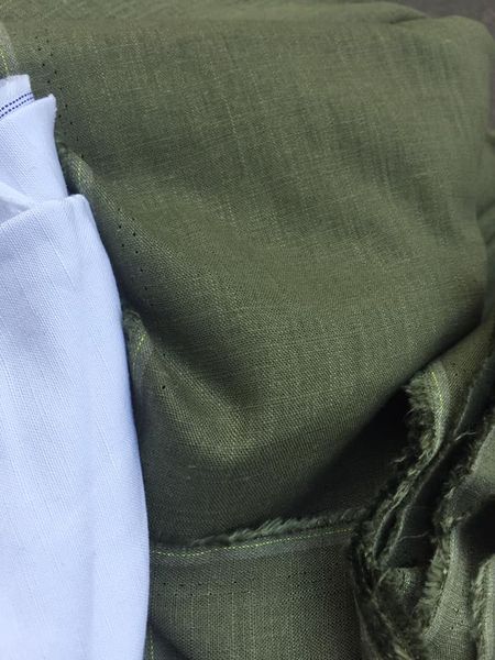 Vải linen tưng gân màu rêu!