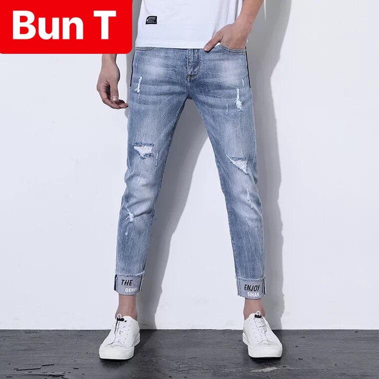 QUẦN JEAN NAM CHẤT BÒ XANH BIỂN NGỌC MỚI QUẢNG CHÂU TT-6056 TRANG BUN FASHION