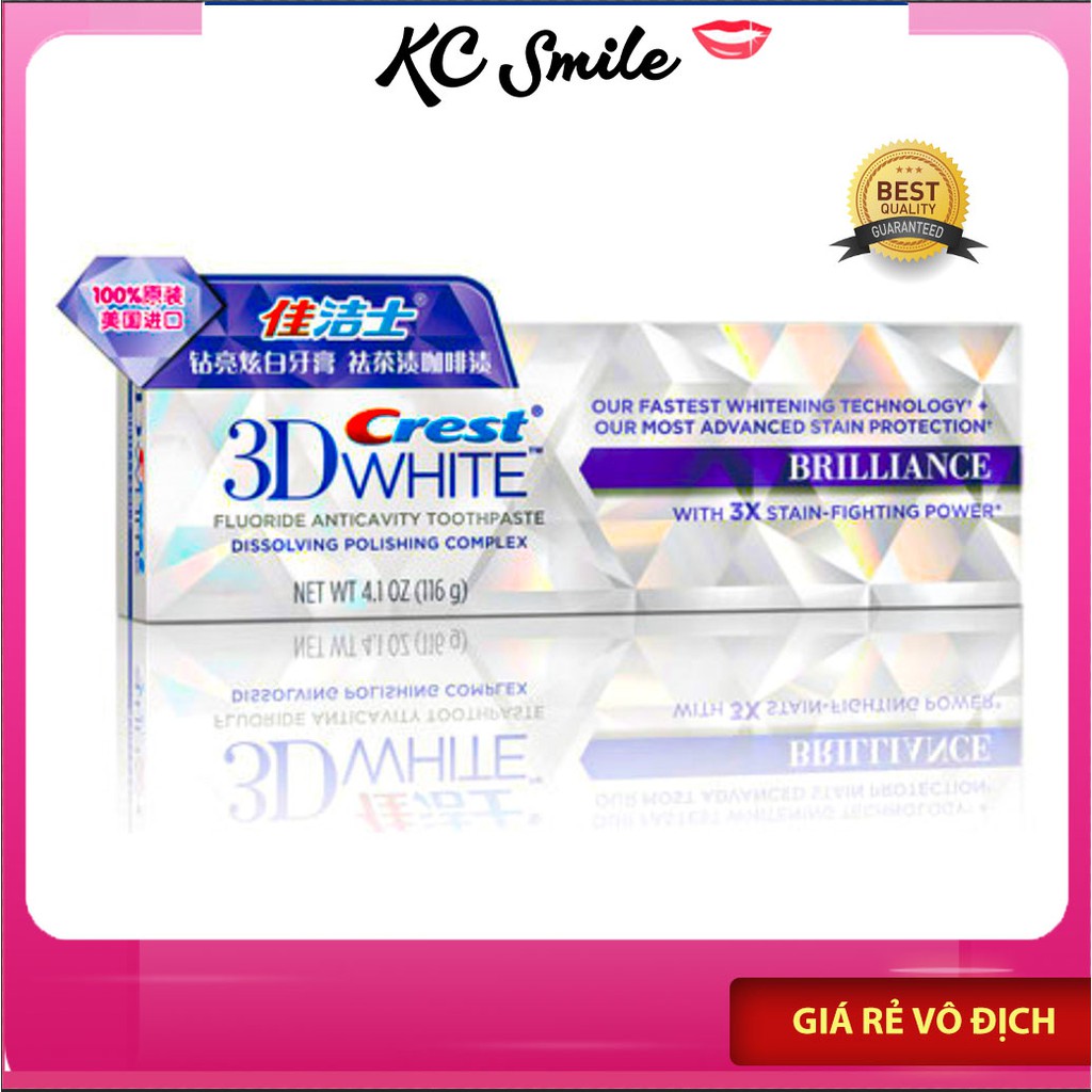 kem đánh răng crest 3d white brilliance chính hãng shop mall bản trung 7