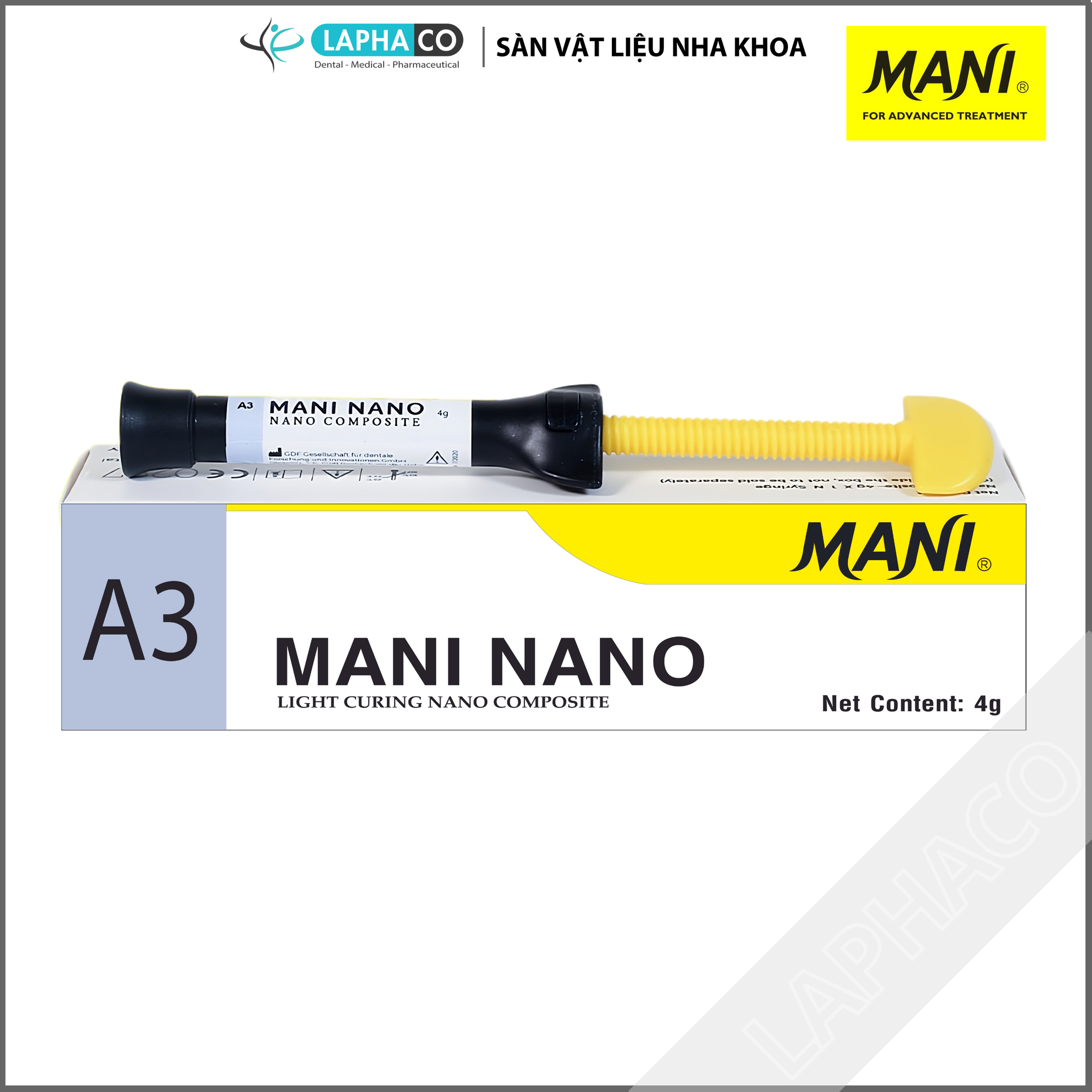 Composite đặc trám răng cửa, răng hàm Mani Nano (Hộp x tuýp 4g)