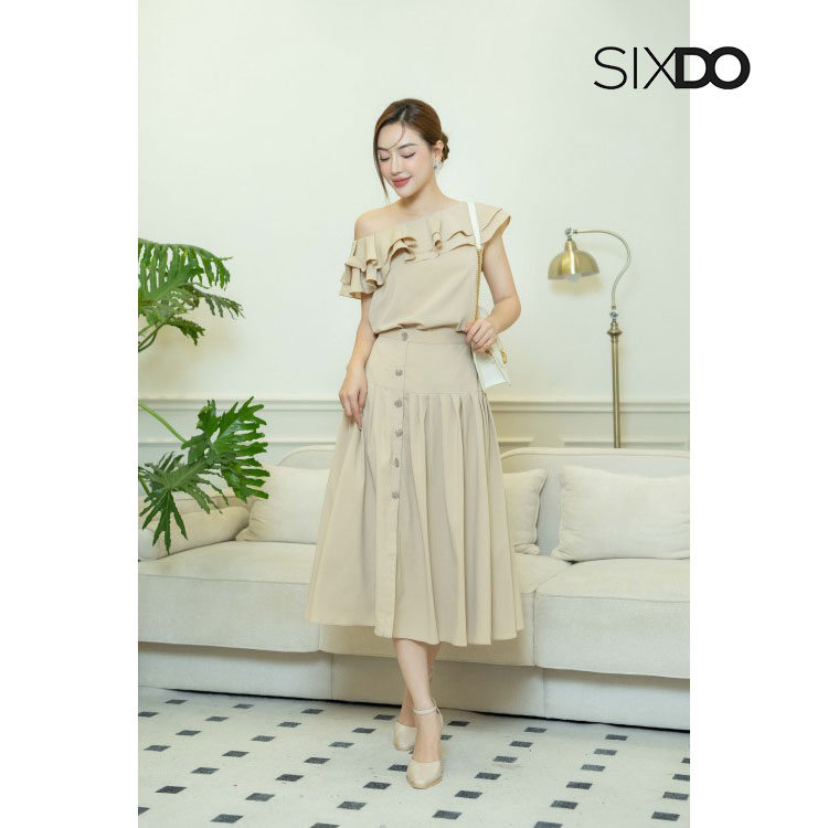 Áo trễ vai bèo SIXDO (Silk Top)