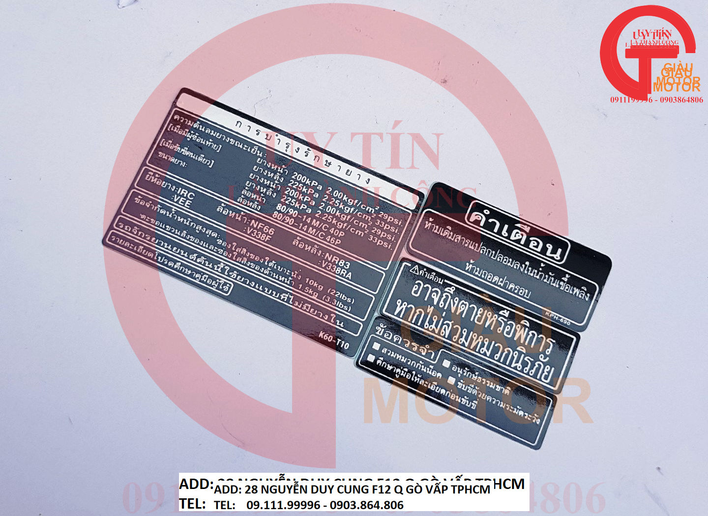 BỘ TEM THÔNG SỐ CHO XE HONDA CLICK 2015