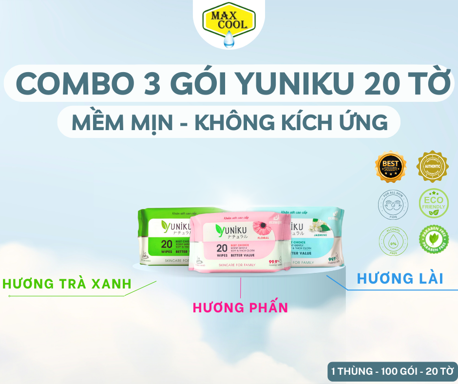 Combo 3 gói Khăn giấy ướt cao cấp 20 Tờ (HÀNG CHÍNH HÃNG)