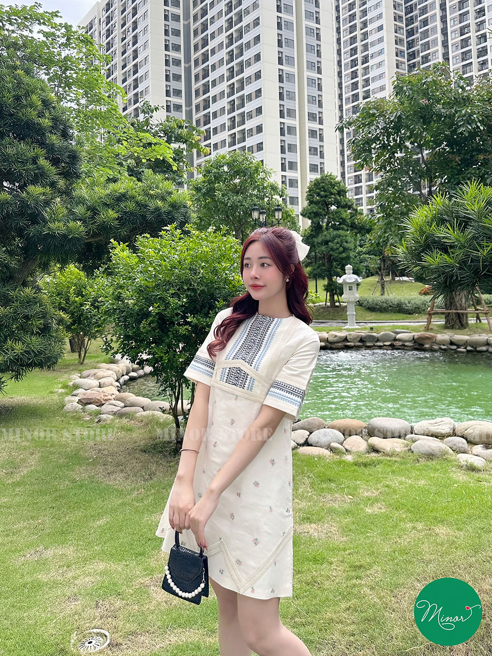 ĐẦM LIỀN FORM BABYDOLL 2 LỚP HOA VĂN  [MINOR JOLINA]