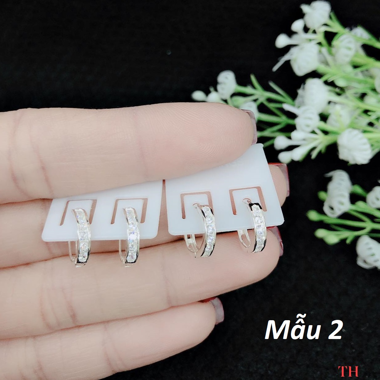 Bông tai bạc khuyên tròn các mẫu MS65