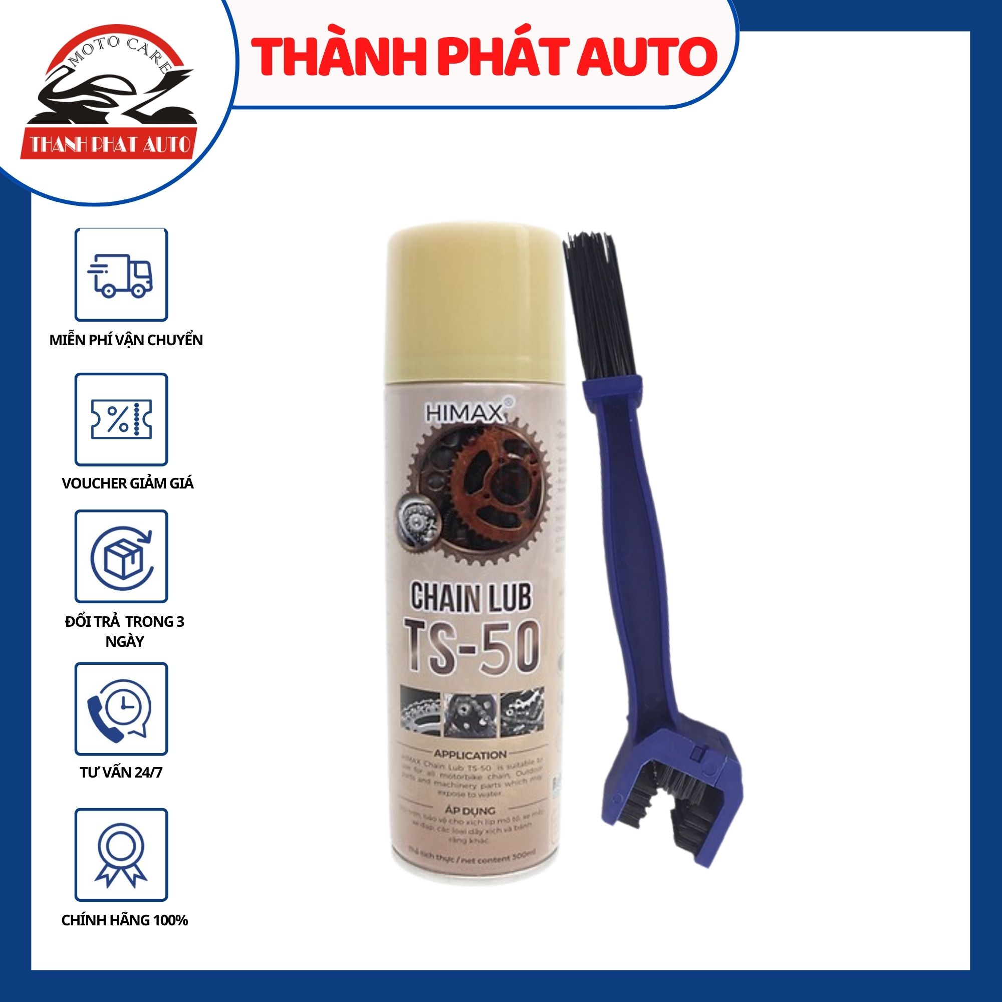 Bộ combo xịt dưỡng sên TS-50 300ml và bàn chải vệ sinh sên chuyên nghiệp