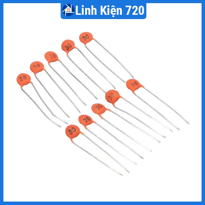 Gói 100 con tụ gốm đỏ 50V nhiều giá trị