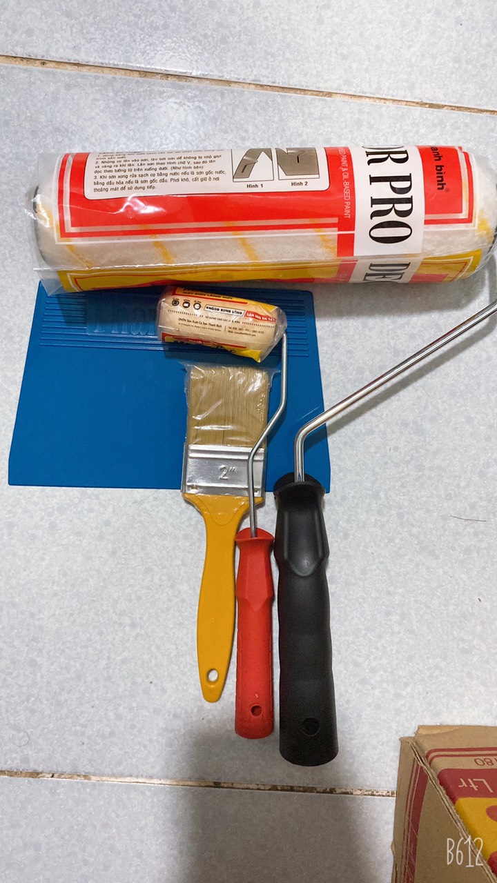 Combo phụ kiện thi công sơn Thanh Bình(Cọ Lăn+Cọ Lăn Chỉ+ Cọ Sơn+Miếng trét)