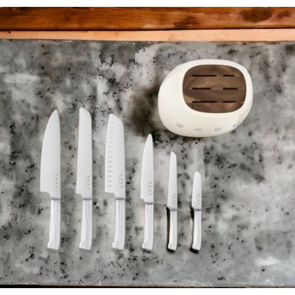 Bộ Dao Nhà Bếp Smeg, Smeg Knife, Bộ Dao Smeg 7 Món, Hàng Chính Hãng