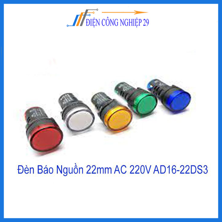 Đèn Báo Nguồn 22mm AC 220V AD16-22DS3