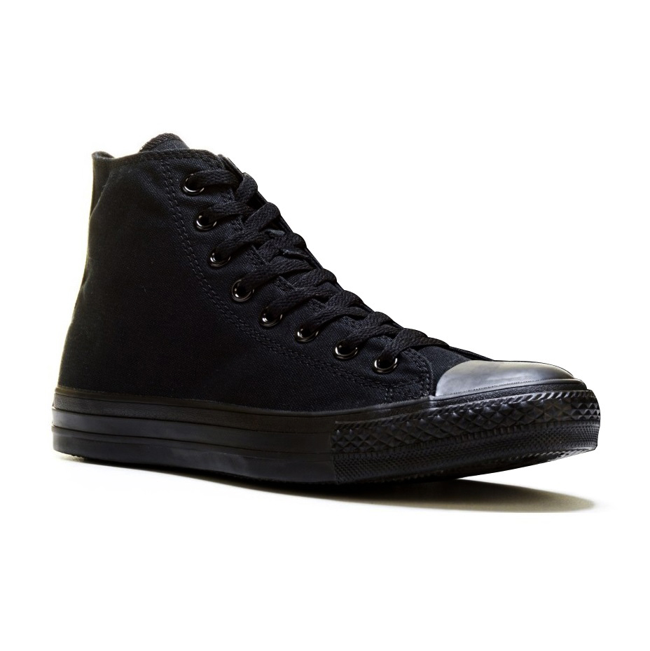Giày Sneaker Bata Nữ Classic C1 Buộc Dây Cổ Cao Màu Full Đen
