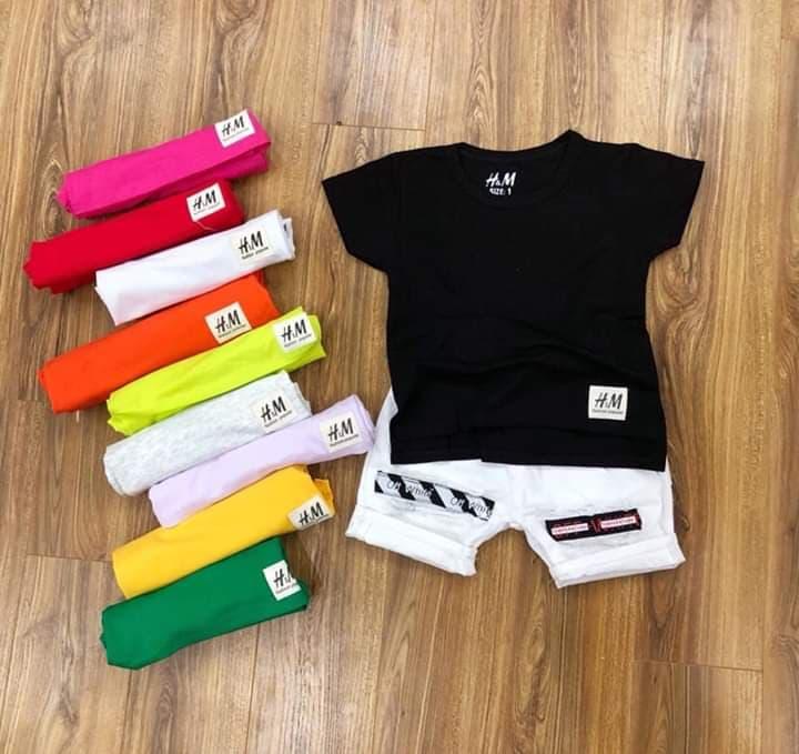 áo thun cotton ngắn tay bé trai bé gái