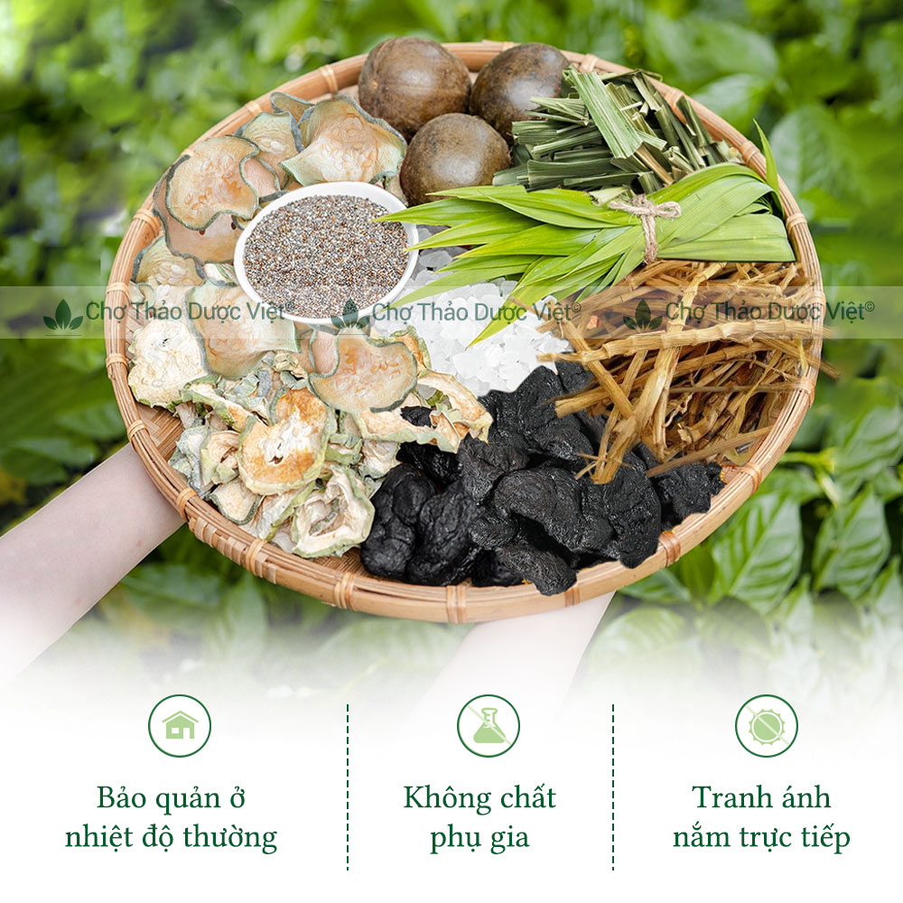 Trà sâm bí đao hạt chia, set nấu 5-7 lít nước, trà bí đao giải khát, thanh lọc cơ thể - Thảo Dược Việt