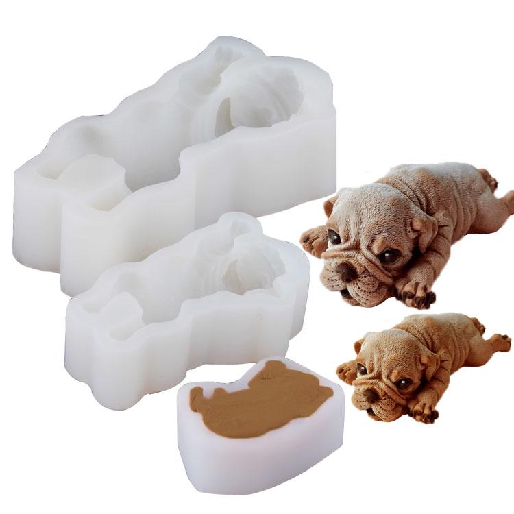 Nổi Danh Trên Mạng Chó Nổi Danh Trên Mạng Chó Shar PEI Bánh Mousse Bộ Tạo Khuôn Hình Silicone 3D Lập Thể Hippie Nhỏ Sữa Chó Bẩn Bẩn Chó Mô Hình Chất Liệu