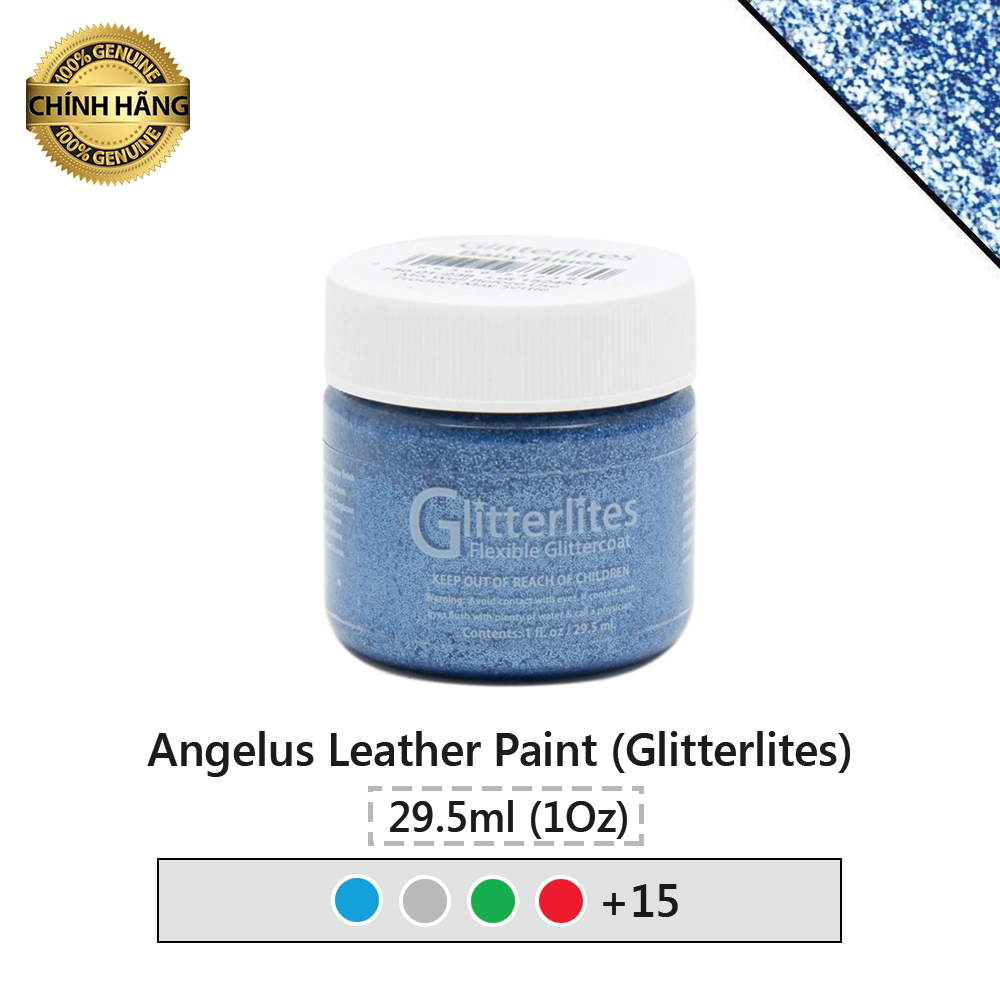[HCM]Màu vẽ da vải Angelus Leather Paint (Glitterlites) - 29.5ml (1Oz)