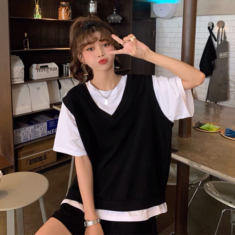 SET GILE ĐEN KÈM ÁO PHÔNG TRẮNG SIÊU DỄ MIX ĐỒ