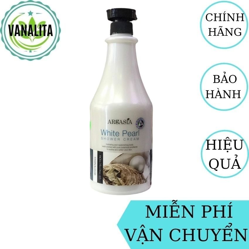 [FREESHIP] Sữa Tắm Trắng Da Argasia Ngọc Trai Malaysia VANALITA giúp bật tông da, mịn màng, dưỡng da, trắng sáng, dưỡng ẩm - 1100ml
