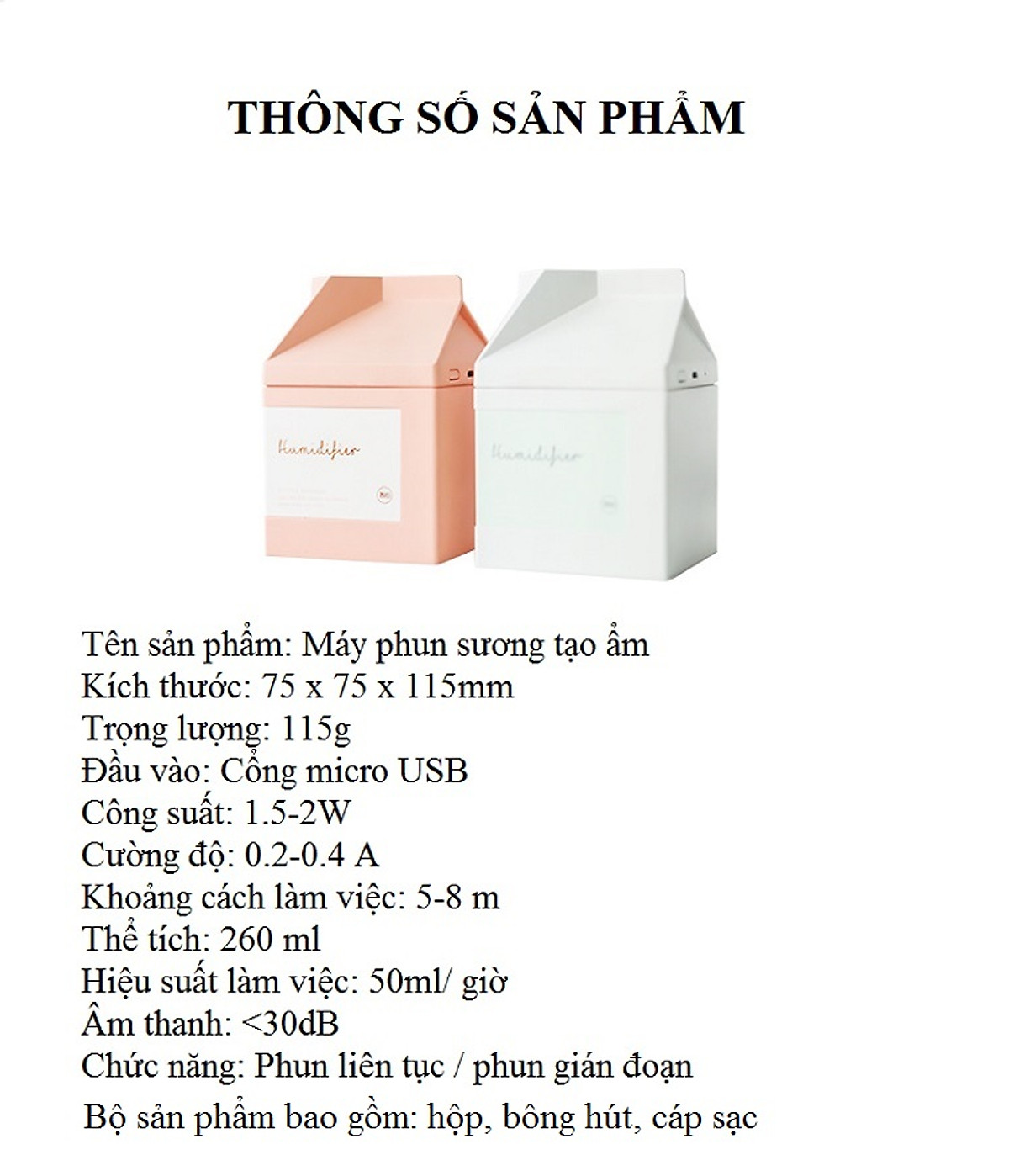 Máy phun sương mini BVA-1226 (Tạo Ẩm, Khuếch Tán Tinh Dầu) - gia dụng 365