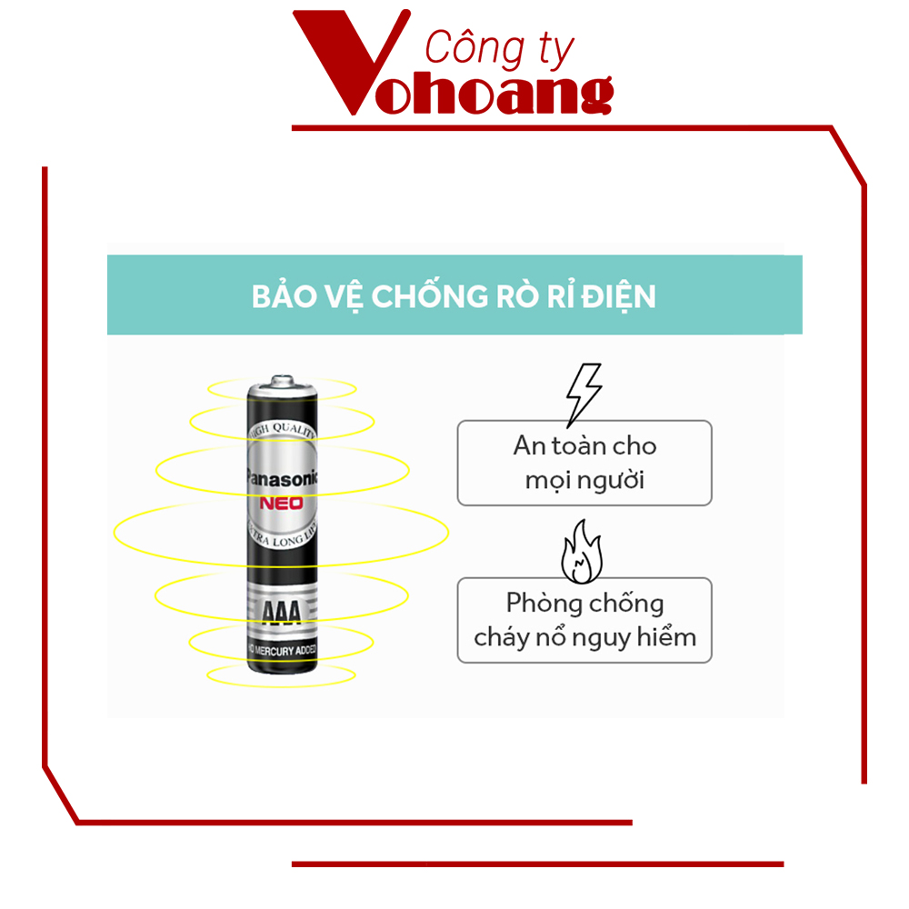 Bộ 10 pin AAA Panasonic R03NT không chảy nước dùng cho remote tivi, remote quạt, máy đĩa CD, v.v...