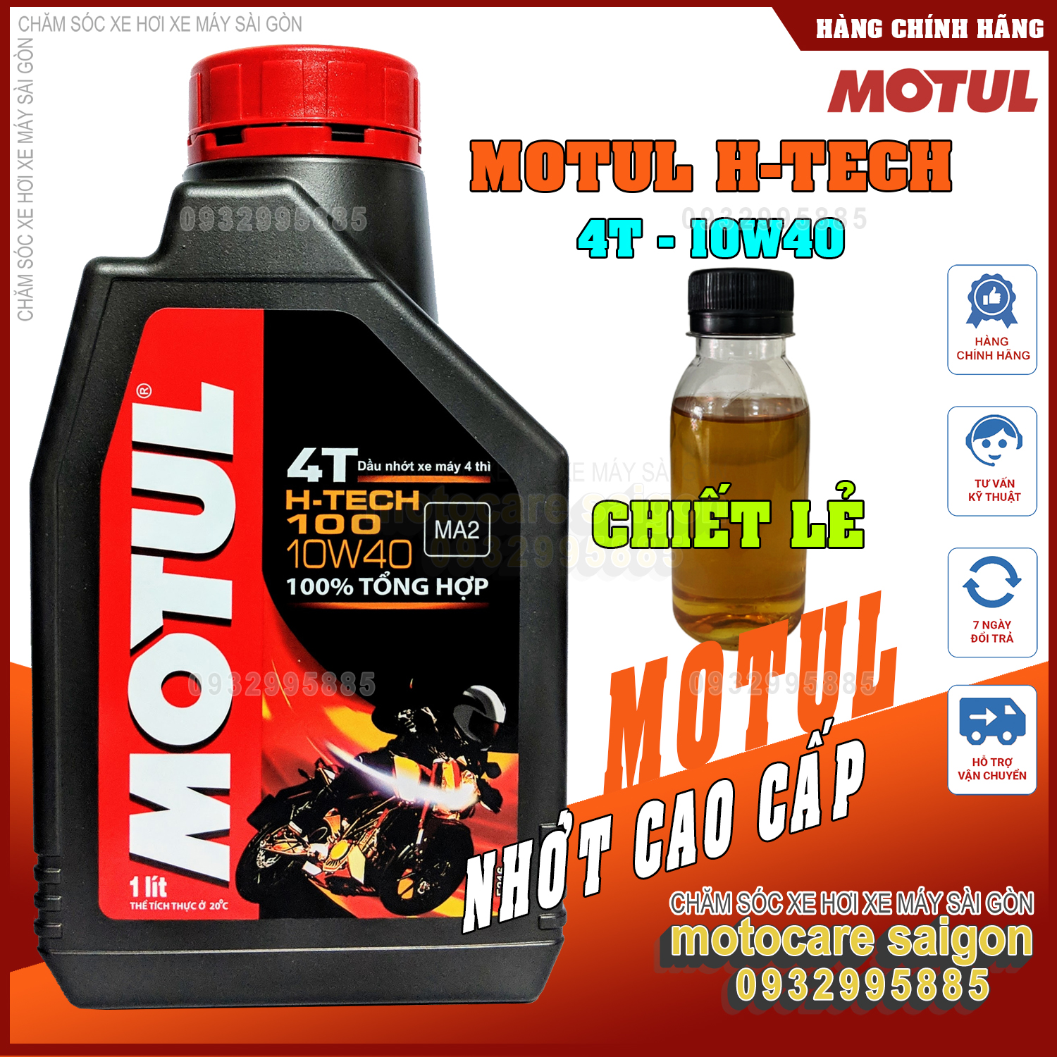 Nhớt motul htech h-tech 100 4t 10w40 h tech
