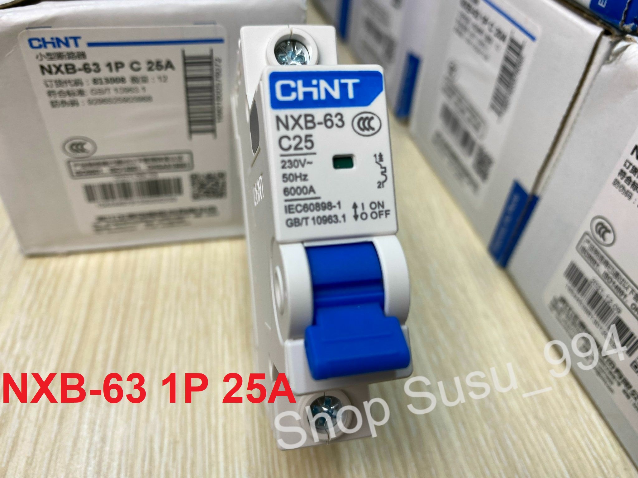 Mcb shutomat chint nxb-63 1p 6a, 10a, 8a, 20a, 25a, 32a, 40a, 50a, 63a 6ka cut series
