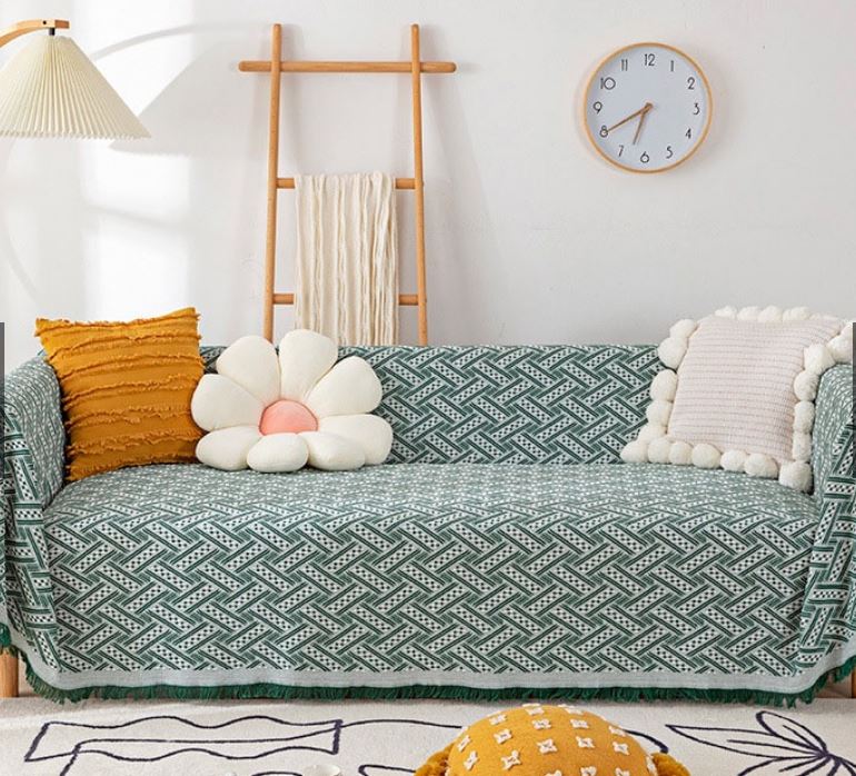 Z04_Phủ sofa/Thảm trải sofa/thảm trải sàn vải Sợi Cotton & Lanh Morandi