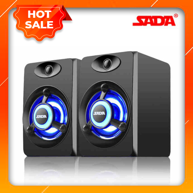 {HOT} Đôi Loa Máy Vi Tính Đèn Led SADA V-118