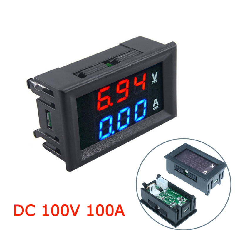 Bảng giá Vôn kế kỹ thuật số nguyên bản DC 100V 100A Ampe kế Blue + Red LED Dual Volt amp Meter đo