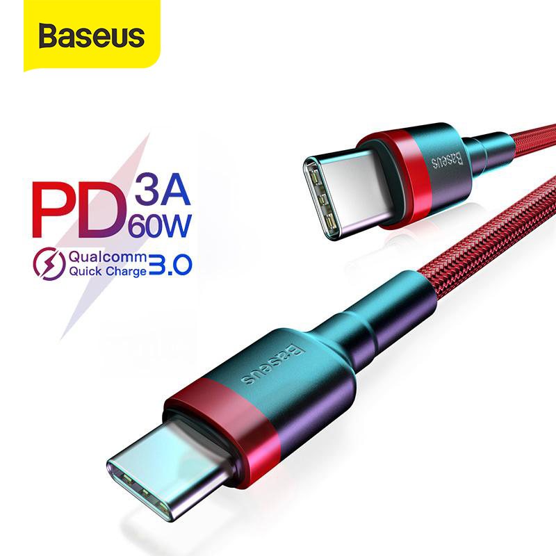 Cáp Chuyển Đổi Baseus Chuyển Từ Cổng USB Type C Sang Type C Cổng Sạc Nhanh 4.0 Độ Cho Redmi Note 7 Pro Cáp USB-C Cho Samsung S8 S9