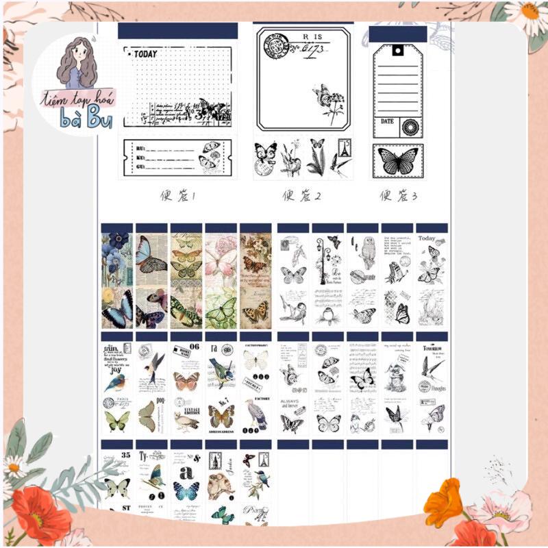 Set tag/labels/giấy can theo kiểu cổ điển