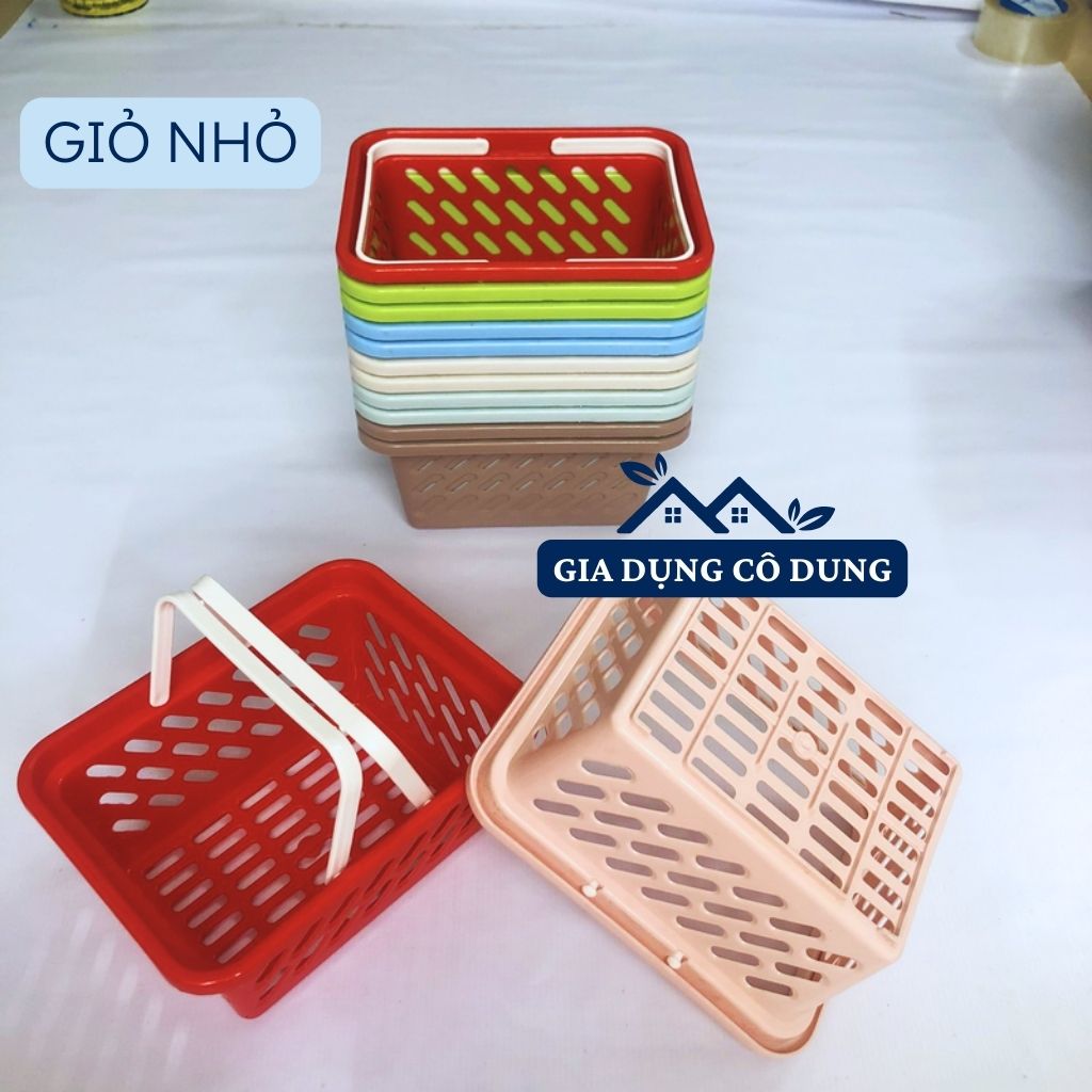 Giỏ đựng đồ có quai xách nhựa châu hưng, giỏ đựng đồ nhà tắm, đựng mỹ phẩm đa năng nhiều màu