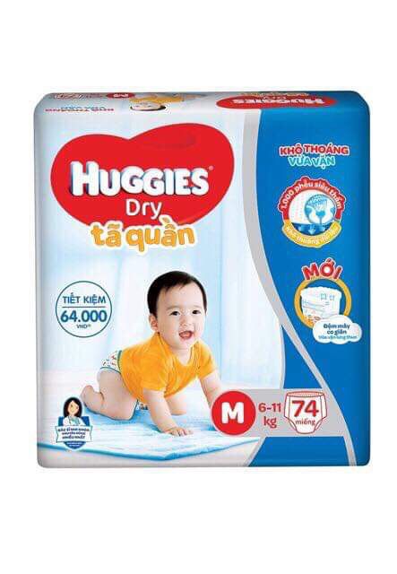 Tã bỉm quần Huggies XL 62 miếng. Date 10/2023