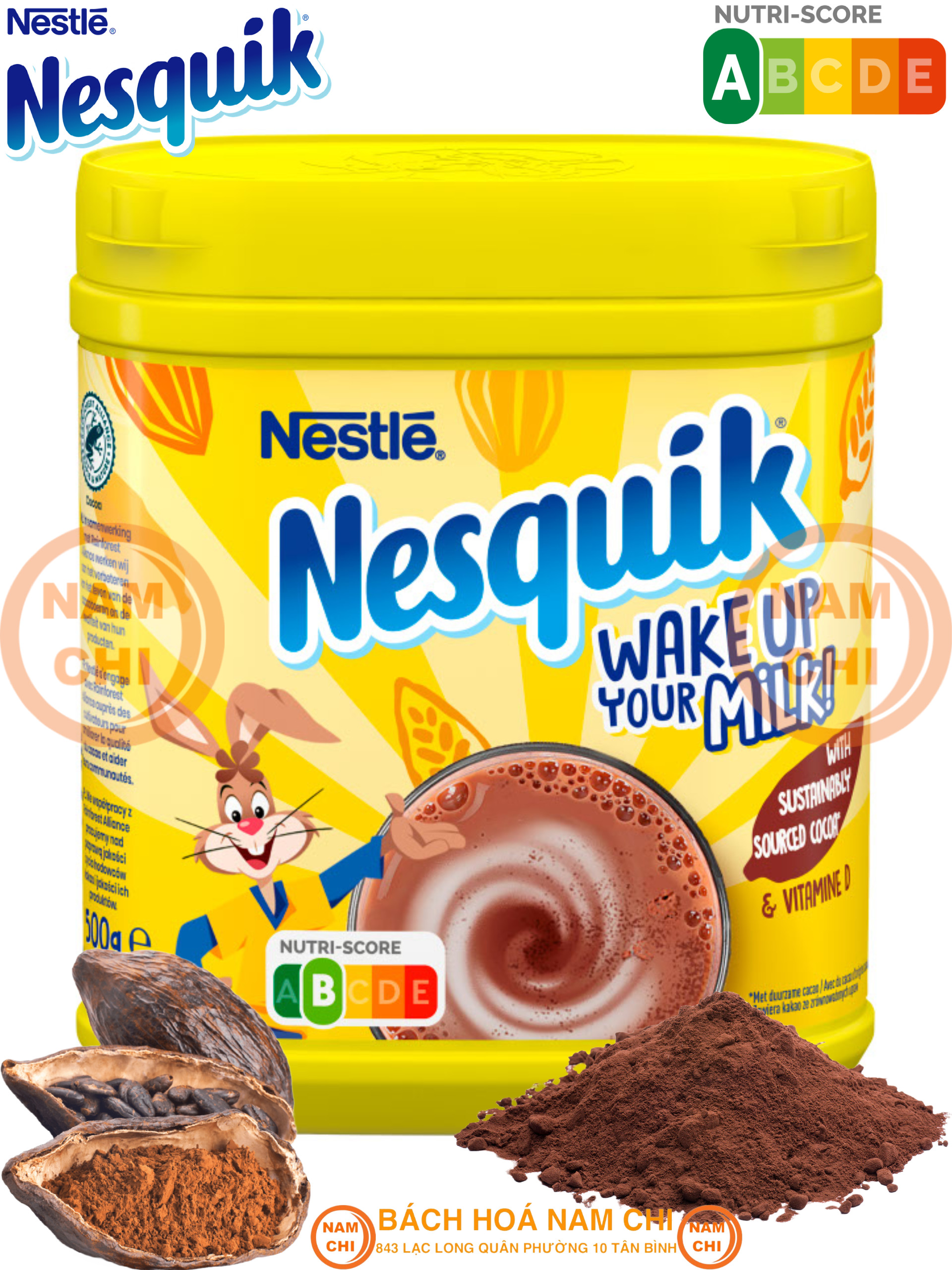 HỘP NHỰA Bột Sữa Cacao Nesquik Nestle 500g - Hàng Đức