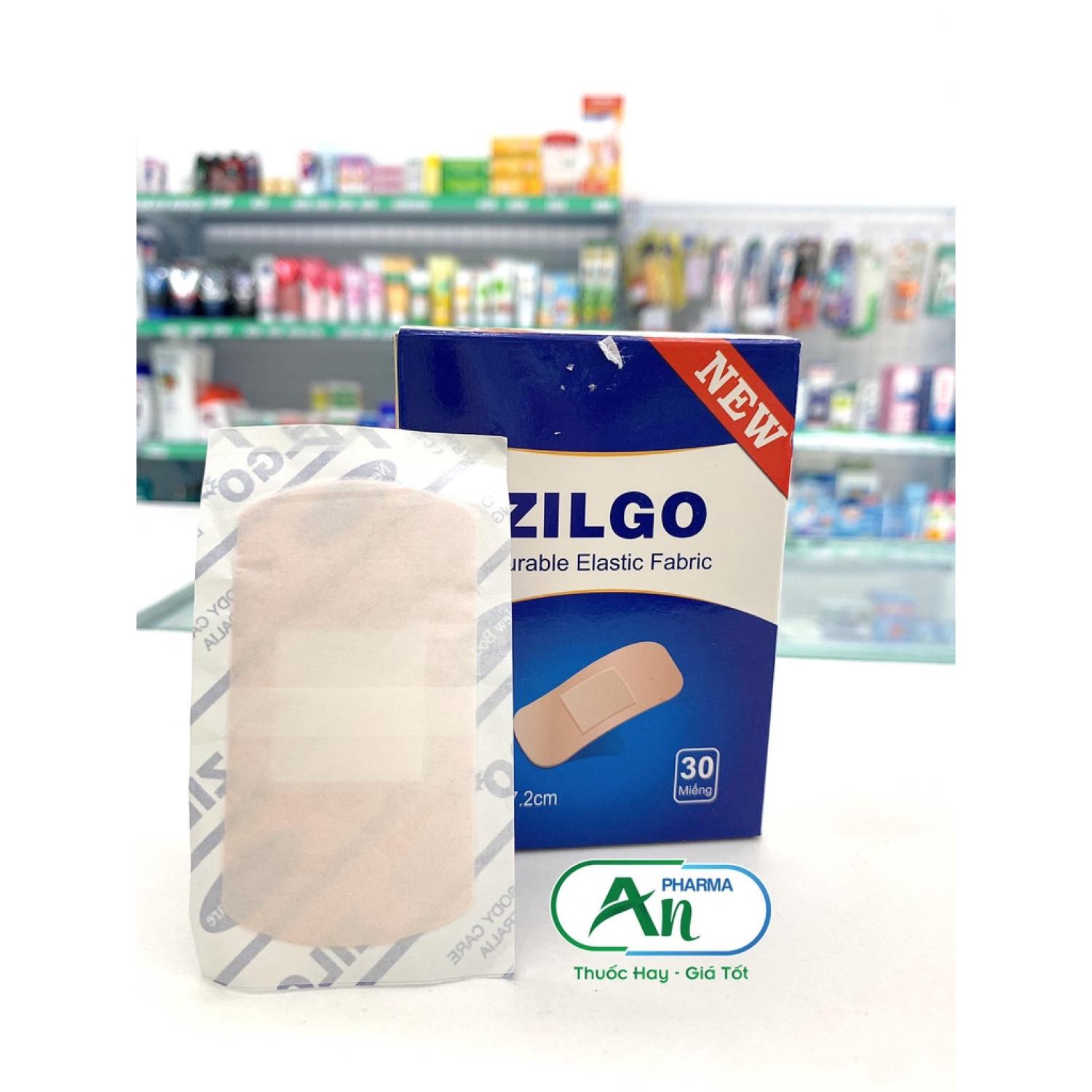 Băng cá nhân zilgo hộp 30 miếng bản lớn 3.8x7.2cm