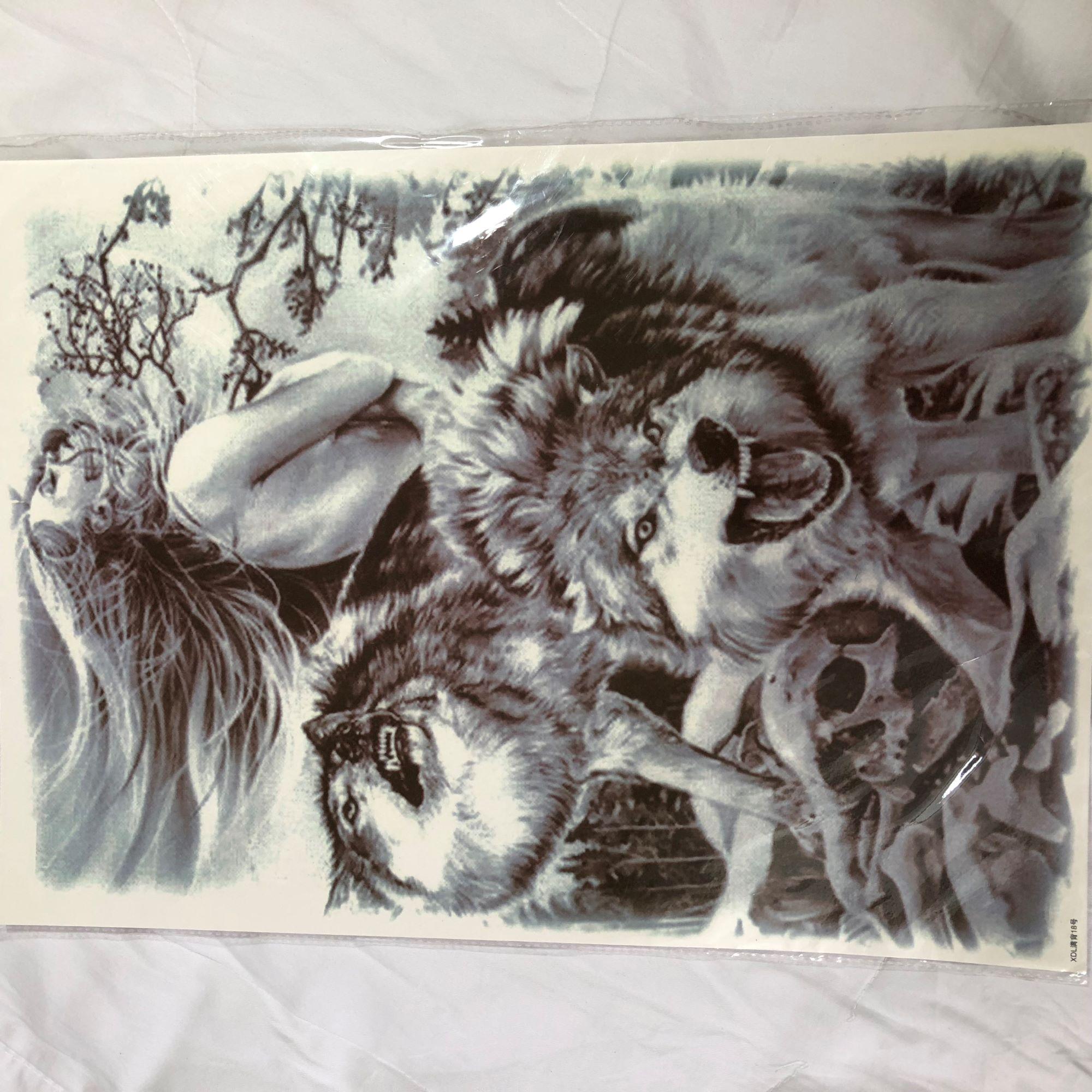 [HCM]Hình xăm dán thần chết kín lưng trắng đen 35x50cm (tặng bắp táy xinh 15x21cm. Chọn mẫu tùy thích)