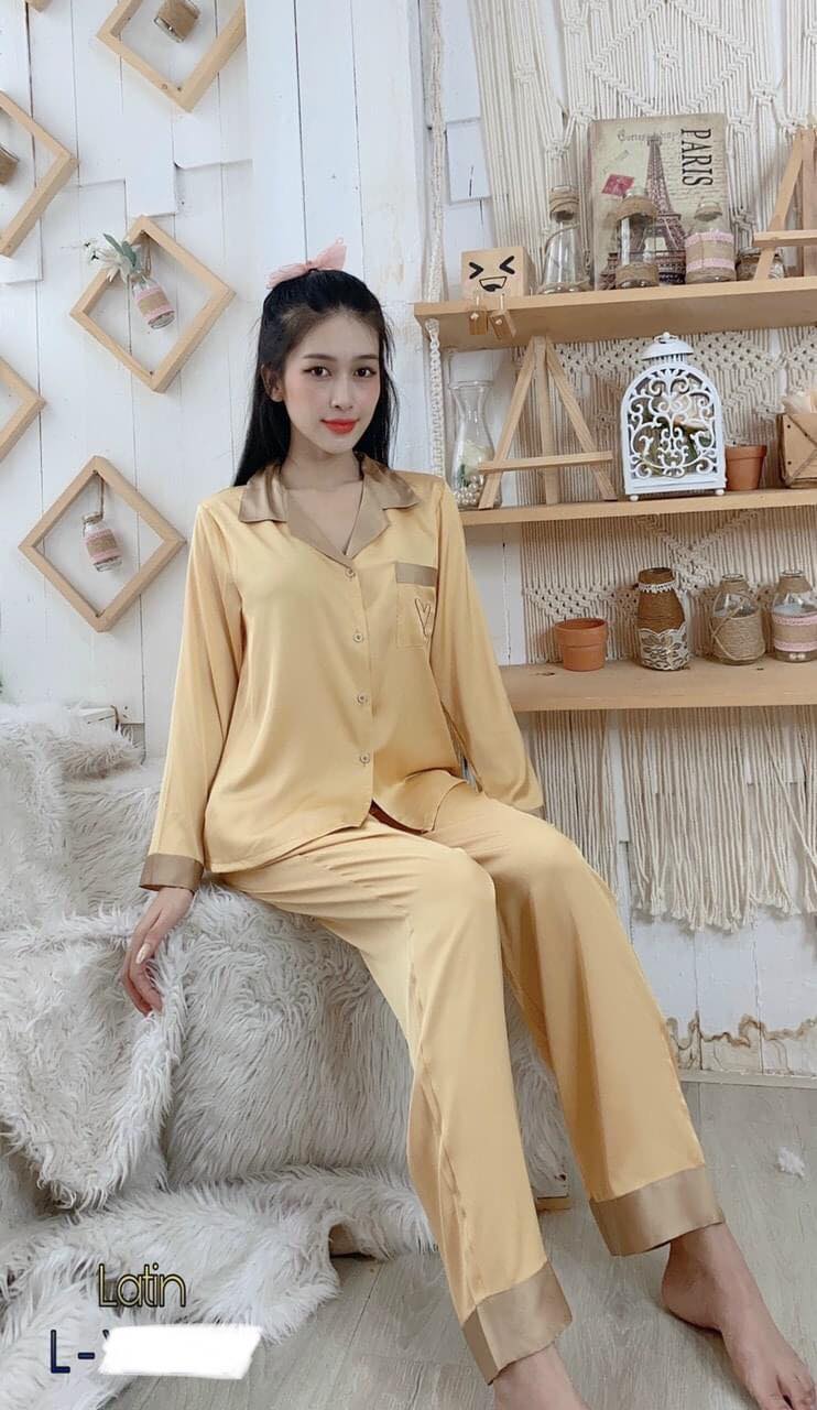 BỘ PIJAMA LỤA LATIN CAO CẤP - QUẦN DÀI TAY DÀI ( DƯỚI 56KG)