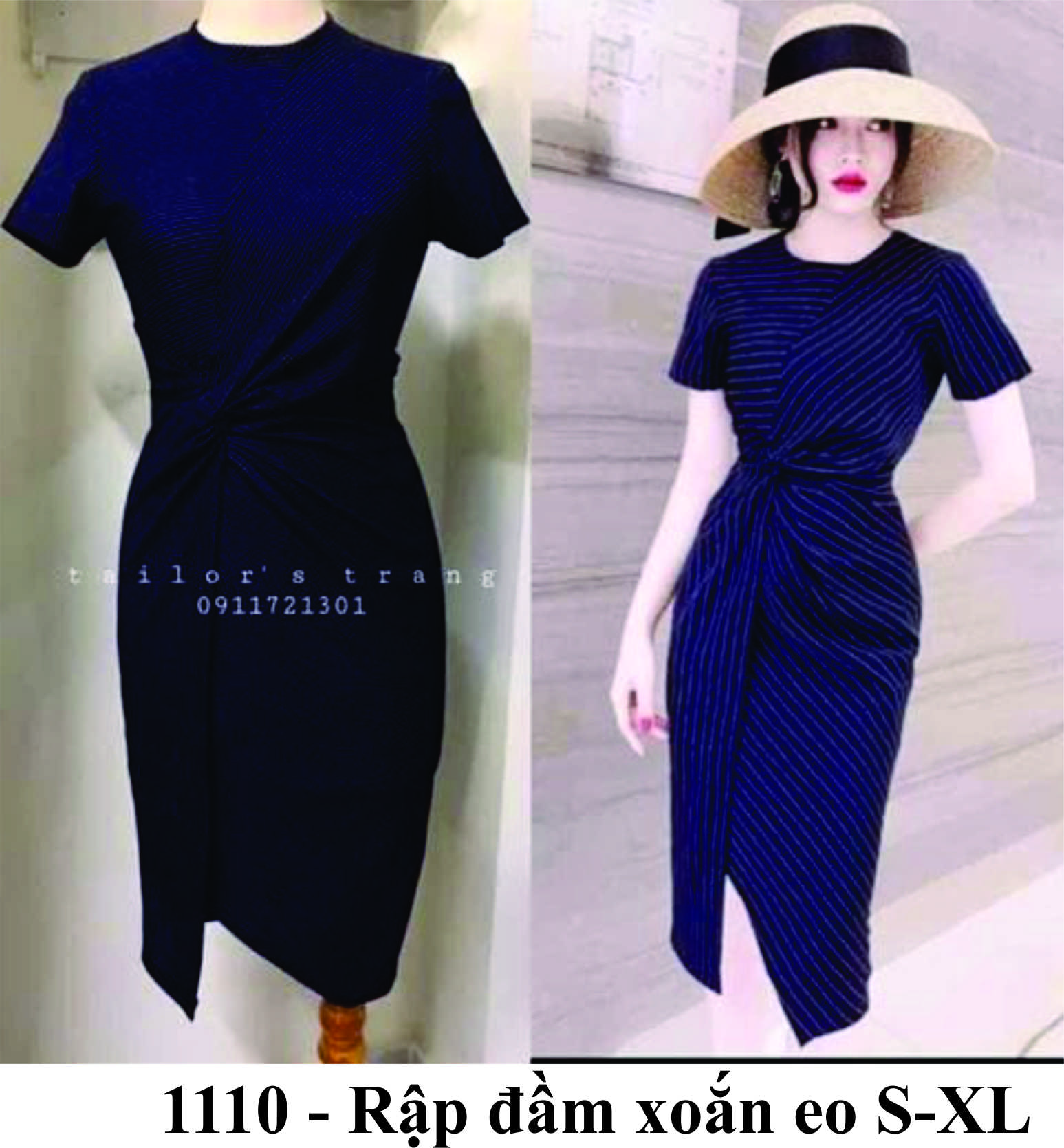 Rập giấy may đầm xoắn eo mã 1110 - giấy a0