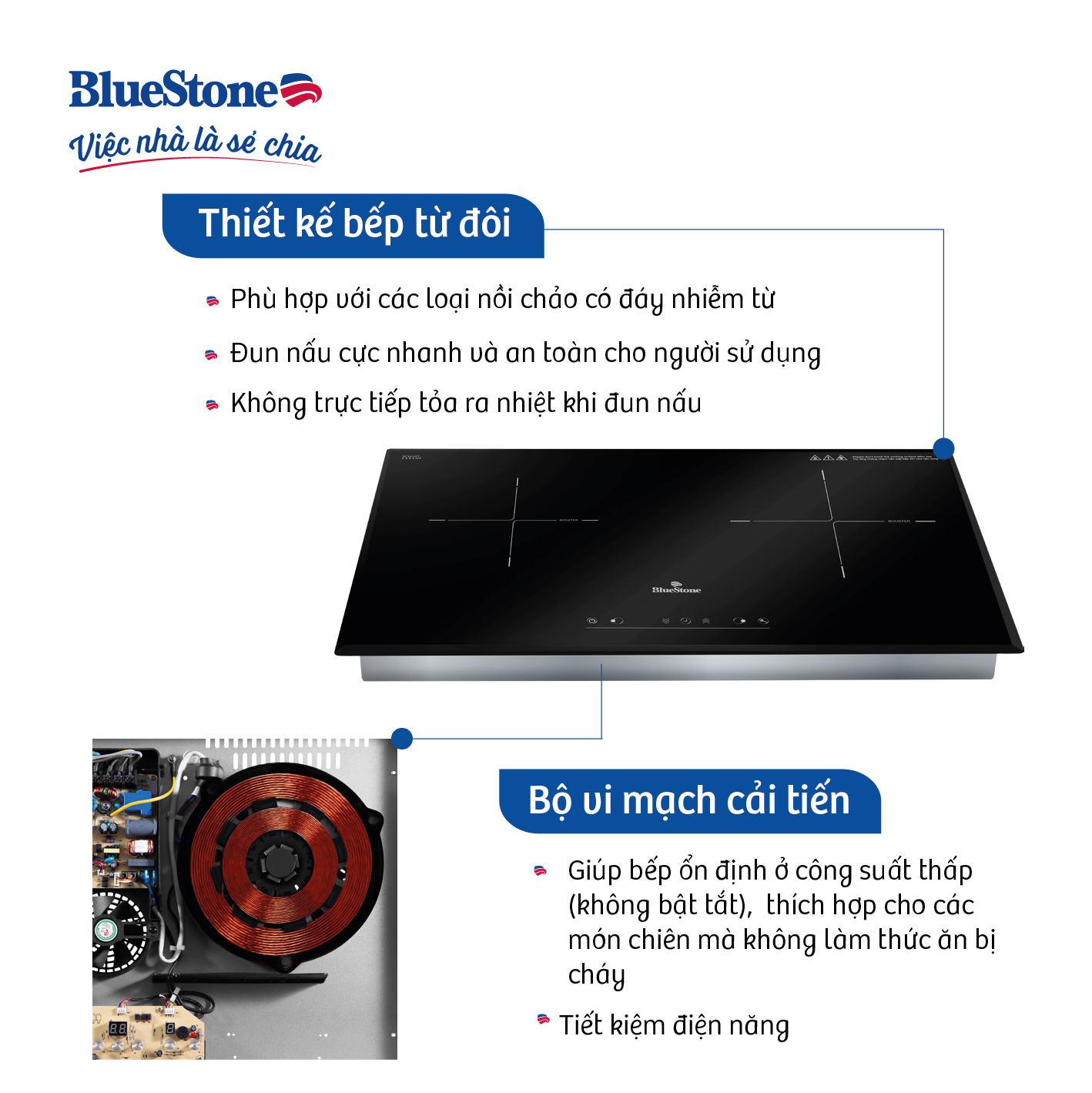 [Trả Góp 0%]- Bếp Từ Đôi BlueStone ICB-6835 5200W - [Miễn Phí lắp đặt HCM, HN, Bình Dương, Đăk Lăk, Bắc Ninh, Bắc Giang]