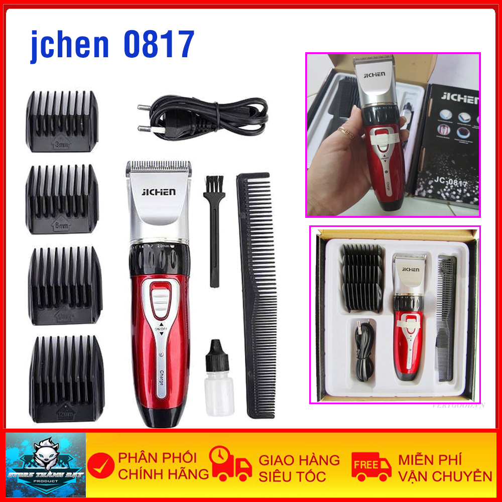 Tông Đơ Cắt Tóc Nam JiChen 0817 - Tông Đơ Không Dây Sạc Pin Tích Điện Kèm Khay Dụng Cụ Cao Cấp, Tiện Lợi - Bảo Hành 1 Năm