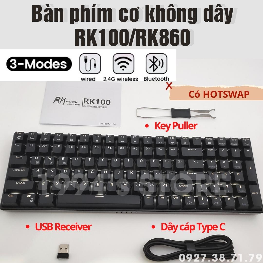 Rk935 version 4 hotswap - bàn phím cơ không dây dragon shield - bluetooth 5.1 - wireless 2.4g - cáp type c - kháng nước