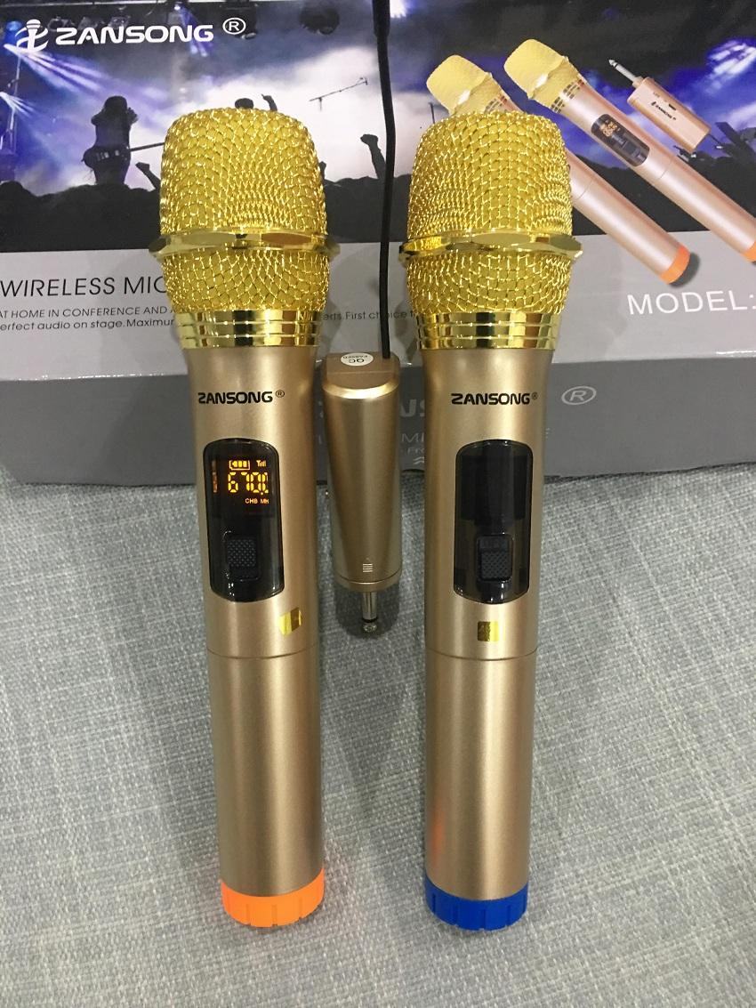 Bộ 2 MICRO không dây WIRELESS ZANSONG S28 , MICRO KARAOKE KHÔNG DÂY DÙNG CHO loa kéo JBZ, SANSUI, ZANSONG, DAILE, ISKY  MICRO không dây giá rẻ. bảo hành 1 năm.