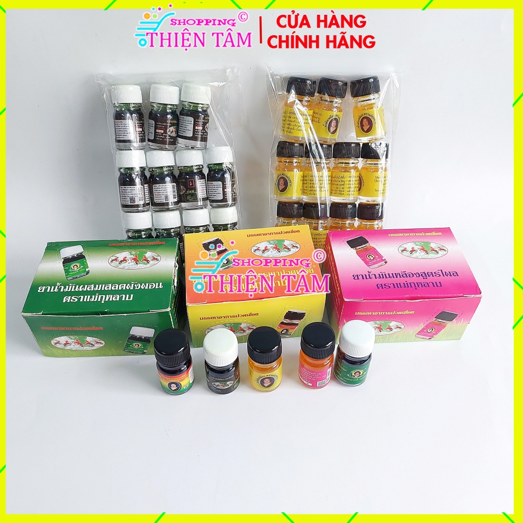 12 Chai Dầu Gió Hoa Hồng (Dầu Bà Mập) Dạng Mini Thái Lan 5ml