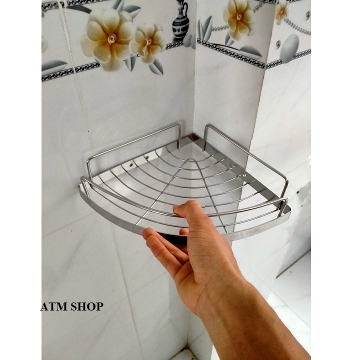 KỆ GÓC NHÀ TẮM  ĐƠN INOX 304