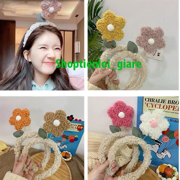 Băng đô, Bờm. cài tóc lông cừu đính hoa lúc lắc dễ thương