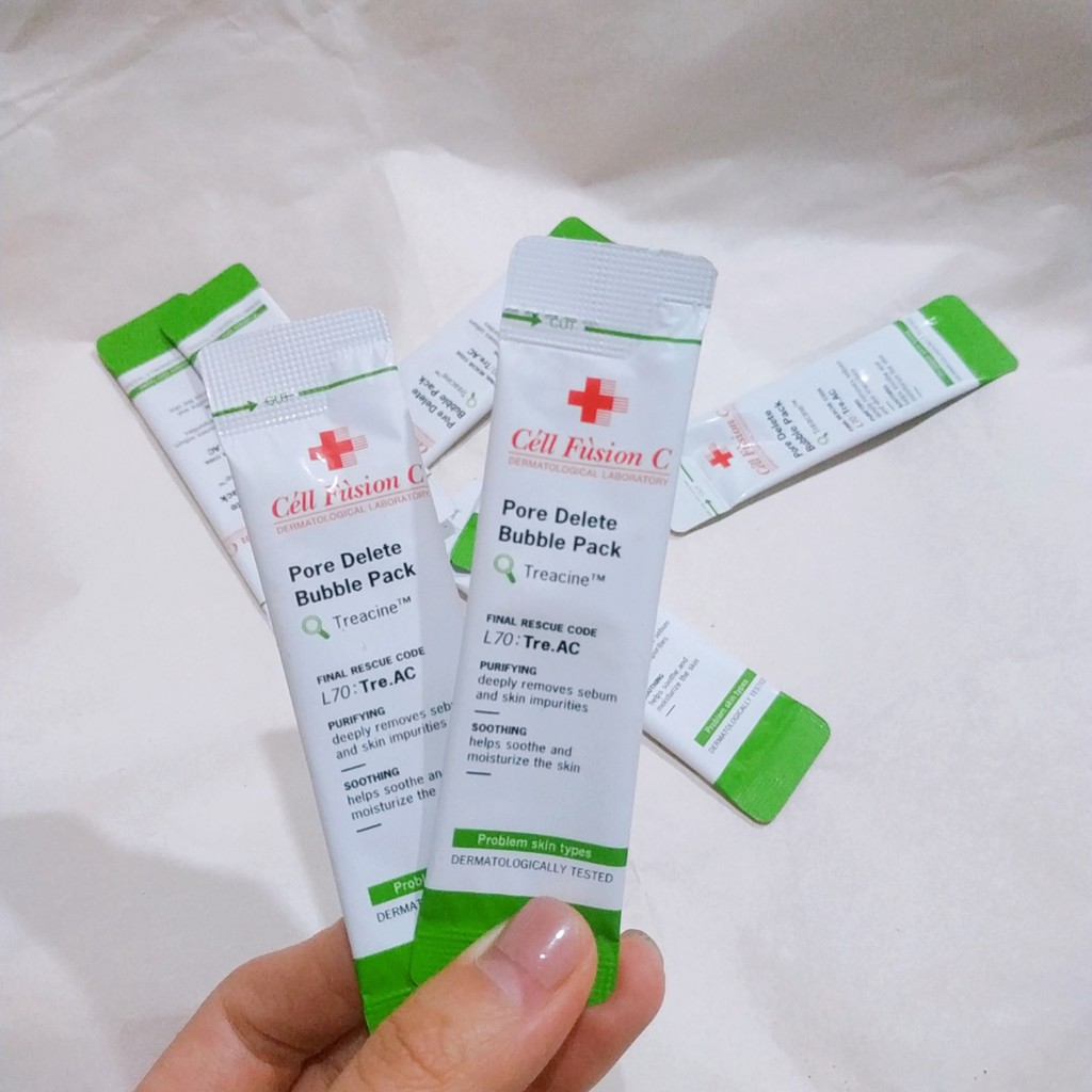 Mặt nạ đất sét sủi bọt thải độc Pore Delete Bubble Pack Cell Fusion