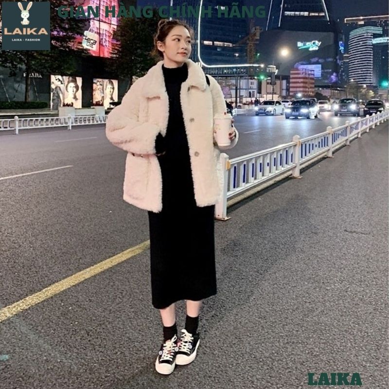 Áo khoác nỉ bông lông cừu siêu dày dặn cực ấm freesize form rộng, áo nỉ bông unisex nam nữ dáng rộng - laika