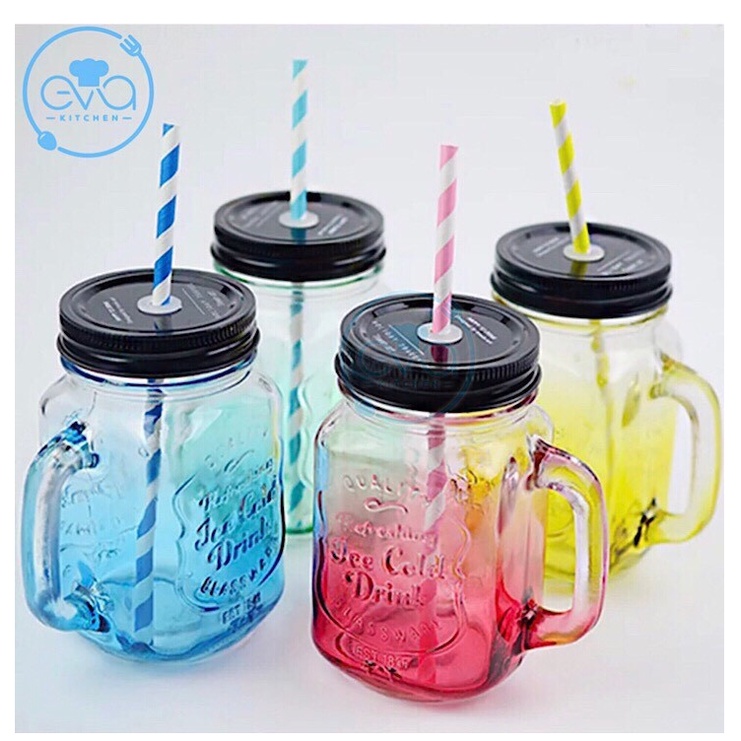 Ly Quai Thuỷ Tinh In Hình Trái Cây 450 Ml