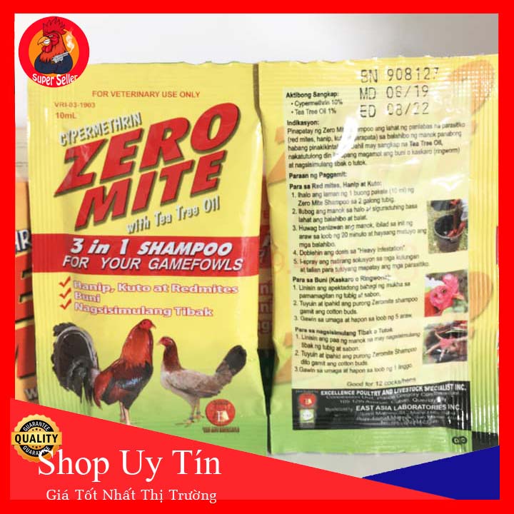 Zero Mite Hộp 5 Gói Xà Bông Tắm Gà