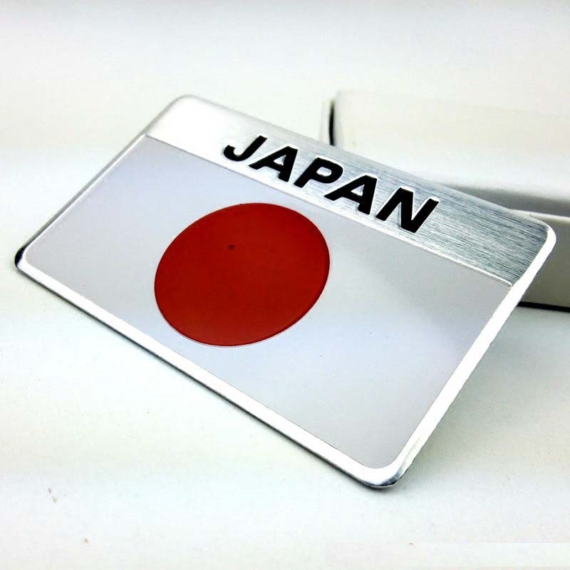 Tem Cờ Nhật Bản Dán Trang Trí Ô Tô Xe Máy  [Hình Chữ Nhật-8x5cm]